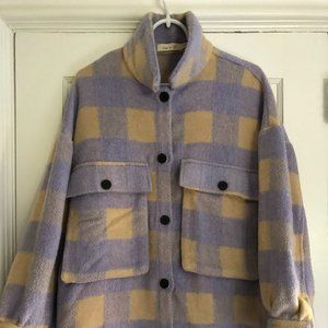 Tan and lilac oversized shacket